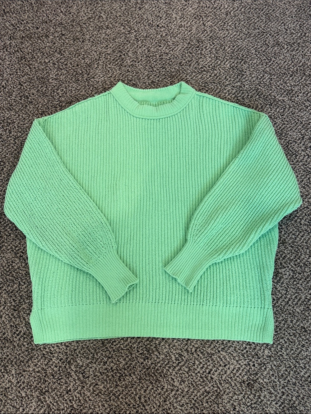 aerie Mint Green Ribbed Crewneck Sweater